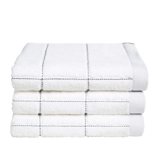 Sada 3 bílých ručníků z organické bavlny Seahorse, 60 x 110 cm