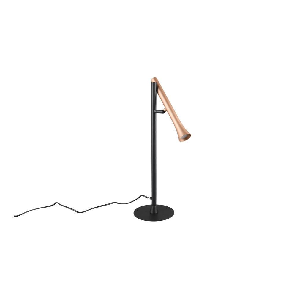 LED stolní lampa v černo-zlaté barvě s kovovým stínidlem (výška 53 cm) Fiato – Trio