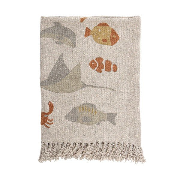 Béžová bavlněná dětská deka 100x80 cm Abaas - Bloomingville Mini-image-1