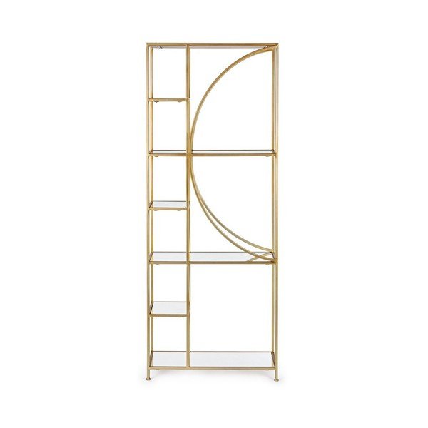 Ocelová knihovna ve zlaté barvě 66x176x25,5 cm Elenor – Bizzotto