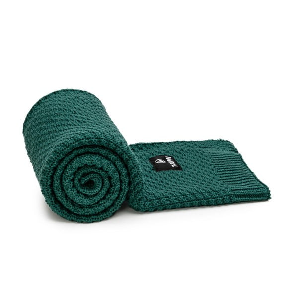 Tmavě zelená pletená dětská deka 80x100 cm – T-TOMI
