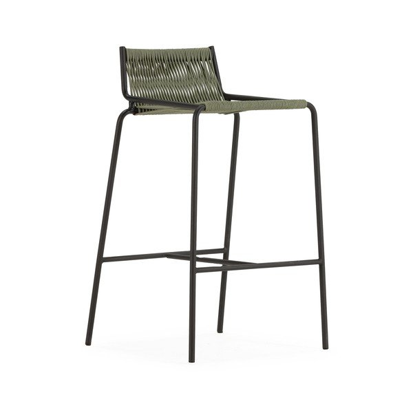 Zelená kovová barová židle (výška sedáku 65 cm) Emily – Marckeric