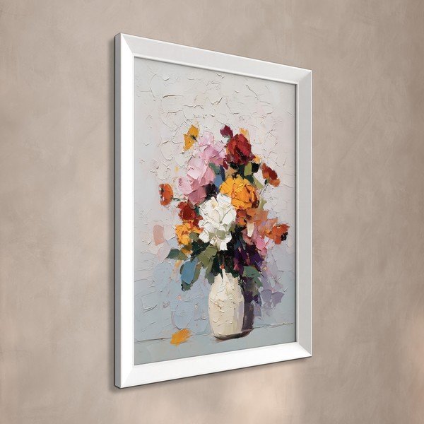 Tištěný obraz s rámem 56x75 cm White Vase – Styler-image-3