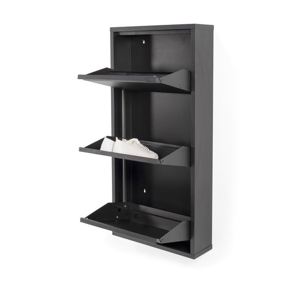 Černý kovový výklopný botník 50x103x15 cm Billy – Spinder Design-image-2