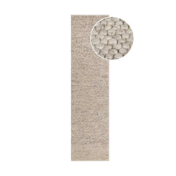 Světle šedý ručně tkaný běhoun s příměsí vlny 60x230 cm Minerals – Flair Rugs