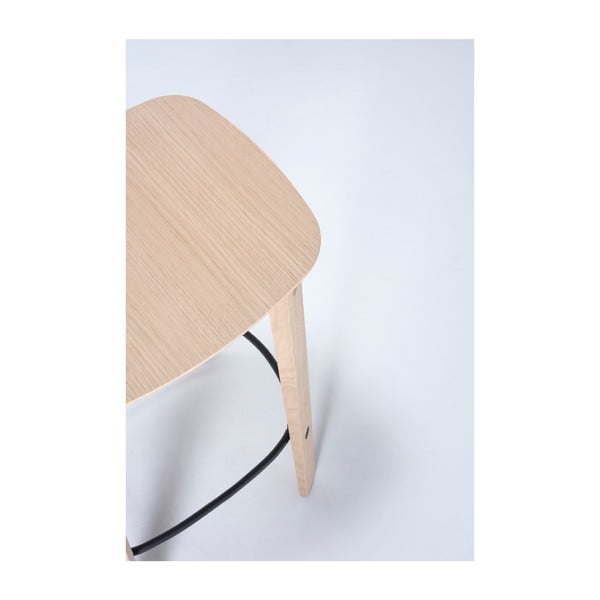 Barová stolička z dubového dřeva v přírodní barvě (výška sedáku 65 cm) Nora – Gazzda-image-4