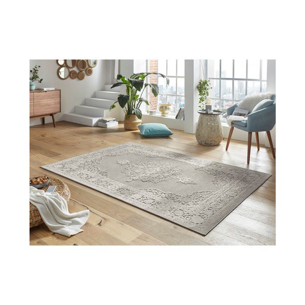 Šedý koberec z viskózy Mint Rugs Willow, 80 x 125 cm-image-1