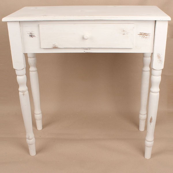 Dřevěný stůl se zásuvkou White Days, 74x78 cm