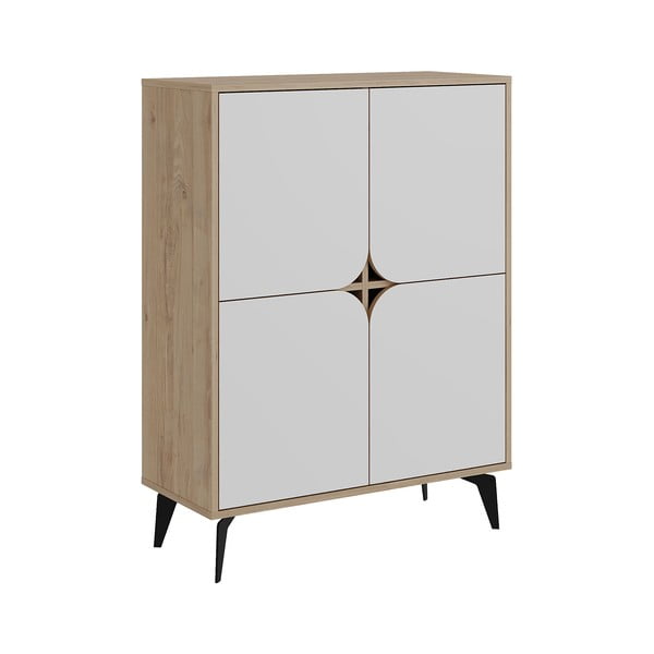 Skříňka v dekoru dubu v bílo-přírodní barvě 90x120 cm Nola – Marckeric-image-2