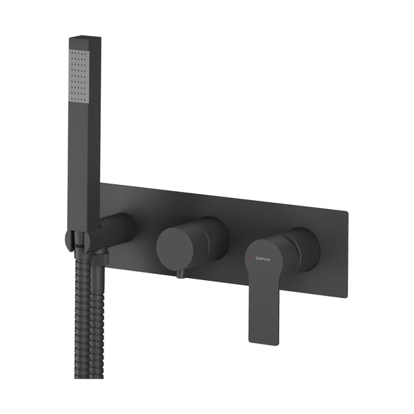 Matně černá podomítková sprchová baterie (2 výstupy) Pax – Sapho-image-2