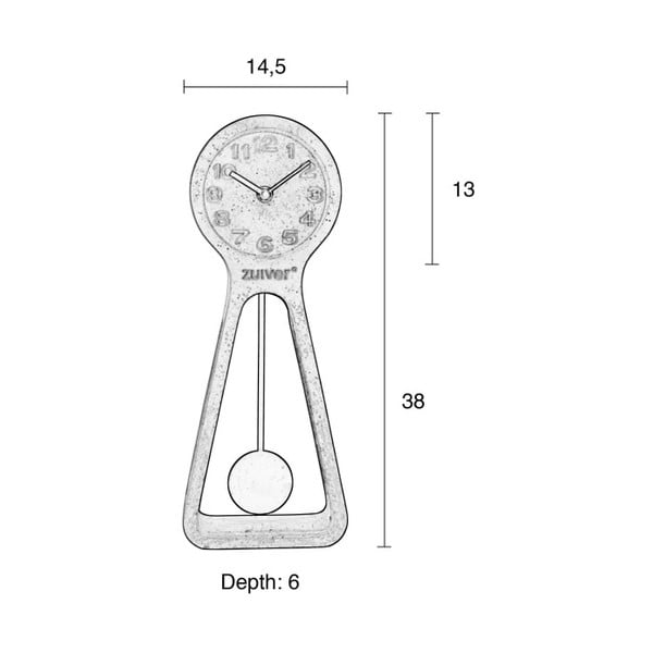 Černé betonové stolní hodiny Zuiver Pendul-image-1