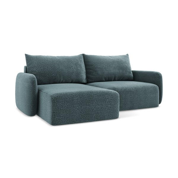 Tyrkysová rozkládací/s úložným prostorem rohová pohovka (levý roh) Kalena – Makamii-image-1