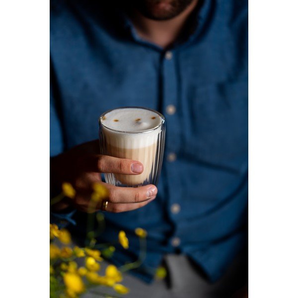 Skleněné hrnky v sadě 2 ks na cappuccino 250 ml Livio Duo – Vialli Design-image-2