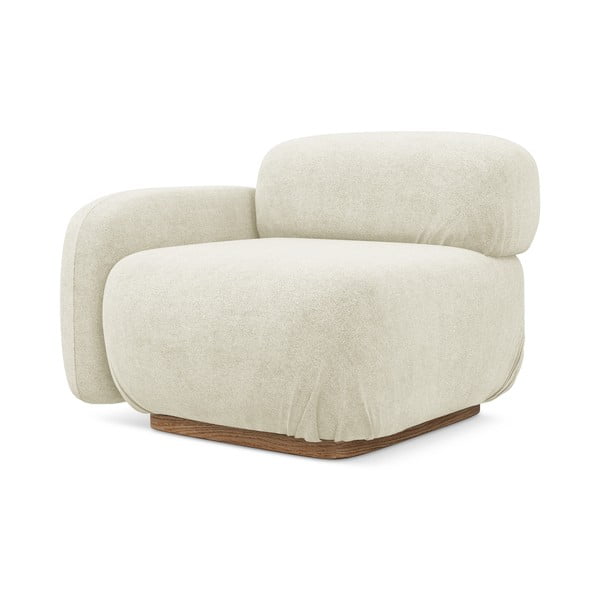 Krémový modul pohovky z textilie bouclé (levý roh) Ailani – Makamii-image-2