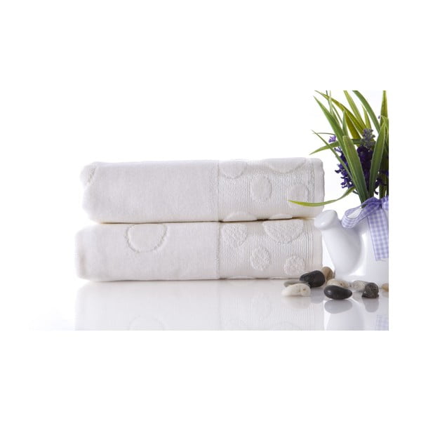 Set dvou ručníků Tropical Ecru, 50x90 cm