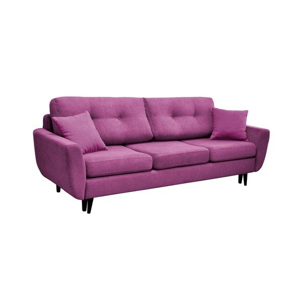 Fialová trojmístná rozkládací pohovka s černými nohami Mazzini Sofas Jasmin-image-3