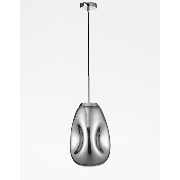 Skleněné závěsné svítidlo v leskle stříbrné barvě ø 22 cm Lava – Nova Luce-image-4
