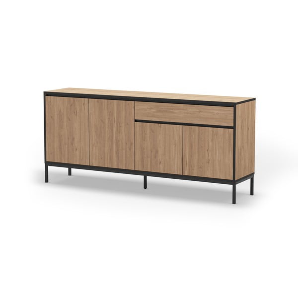 Nízká komoda v dekoru dubu v přírodní barvě 180x80 cm Lorenza – Marckeric-image-2