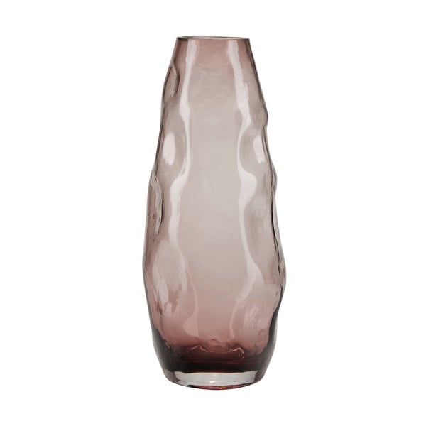 Světle růžová skleněná váza Bahne & CO, výška 28 cm