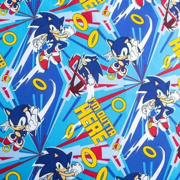 Modré bavlněné dětské povlečení na jednolůžko 140x200 cm Sonic "Let´s go" – Jerry Fabrics-image-4