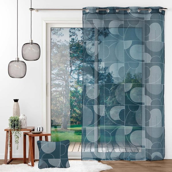 Tmavě modrá voálová záclona 140x280 cm Esquisse – douceur d'intérieur-image-2