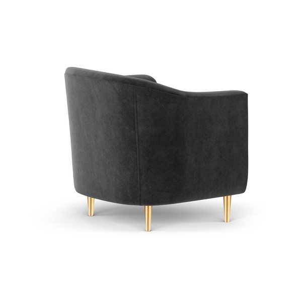 Tmavě šedá sametové křeslo Kooko Home Corde-image-3