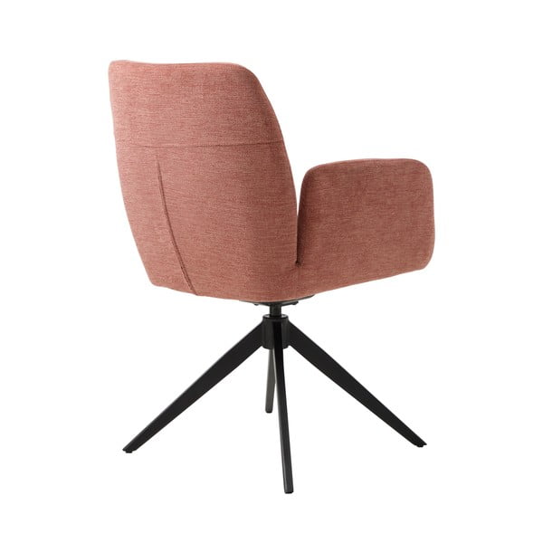 Růžové čalouněné jídelní křeslo s područkami Roxana – Unique Furniture-image-4