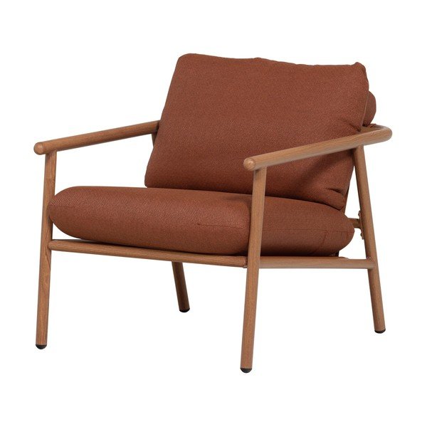 Kovové/polstrované zahradní křeslo v terakotové barvě Cavero – WOOOD