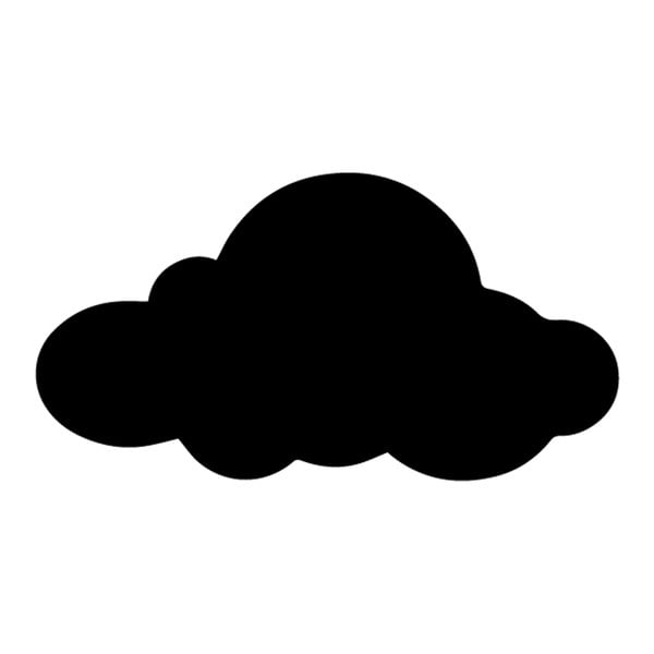 Černá nástěnná tabulová samolepka LineArtistica Cloud, 50 x 30 cm