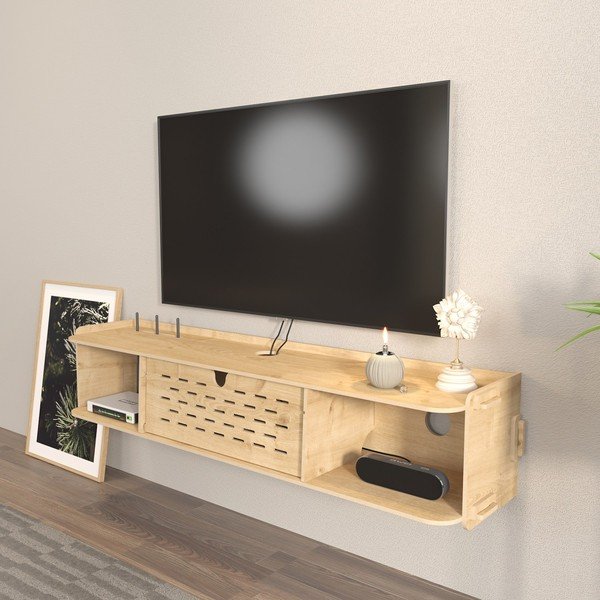 TV stolek v dekoru dubu v přírodní barvě 116,5x19,5 cm Sima – Kalune Design-image-4