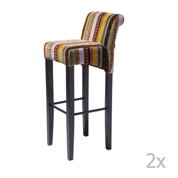 Sada 2 barových židlí s podnožím z bukového dřeva Kare Design British