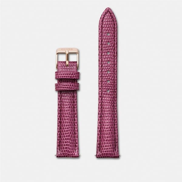 Růžový kožený řemínek s detaily v barvě růžového zlata k hodinkám Cluse La Bohème