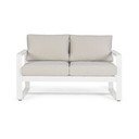 Bílá hliníková zahradní pohovka Merrigan   – Bizzotto