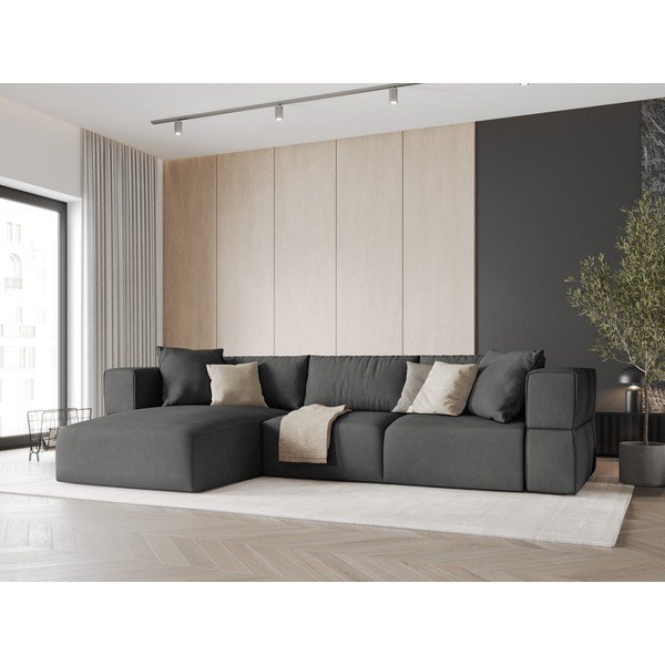 Tmavě šedá rohová pohovka, levý roh Esther – Milo Casa-image-1