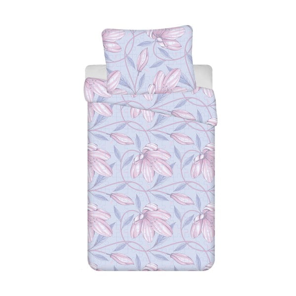 Světle modro-růžové 4dílné bavlněné povlečení na jednolůžko 140x200 cm Orona – Jerry Fabrics