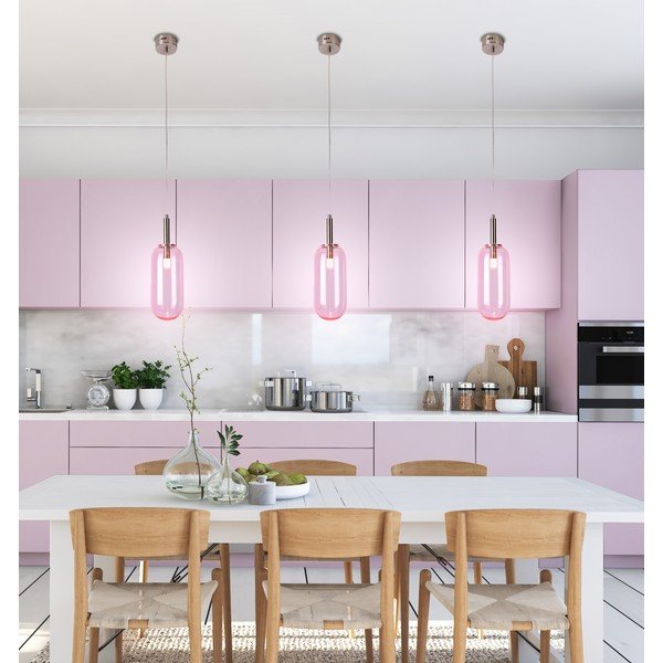 Fialové LED závěsné svítidlo se skleněným stínidlem ø 13 cm Fiuggi – Candellux Lighting-image-2