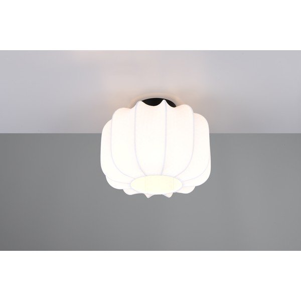 Bílé kovové stropní svítidlo s textilním stínidlem ø 25 cm Madleine – Reality-image-1