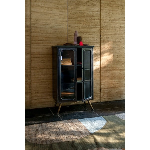 Černá kovová vitrína 60x100x35 cm Denza – Dutchbone-image-3