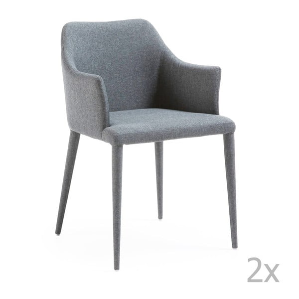 Sada 2 šedých židlí La Forma Danai