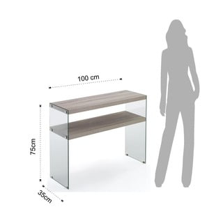 Konzolový stolek s deskou v dubovém dekoru v přírodní barvě 35x100 cm Nancy – Tomasucci