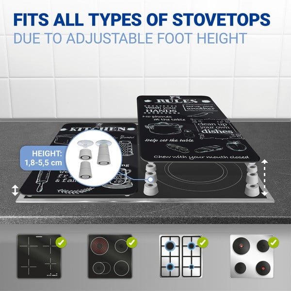 Kryty na sporák z tvrzeného skla v sadě 2 ks 52x30 cm Kitchen Rules – Maximex-image-4