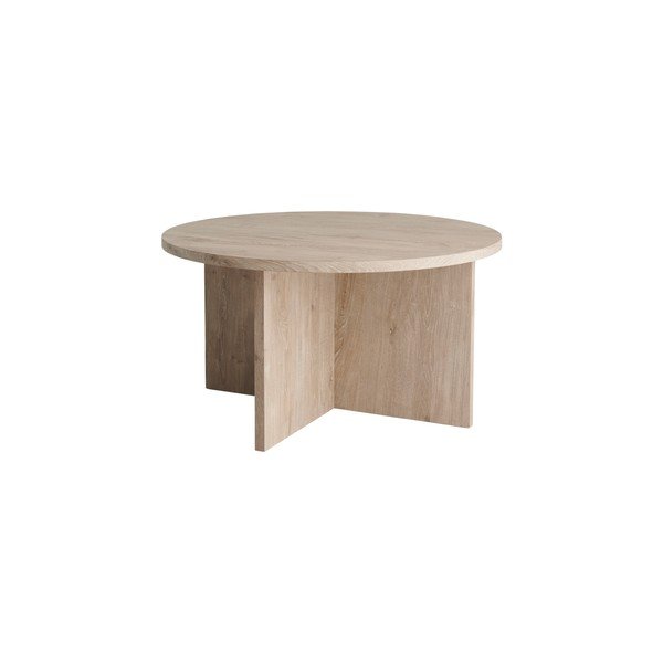 Kulatý konferenční stolek z MDF ve světle přírodní barvě ø 85 cm Poppy – Ellos Home