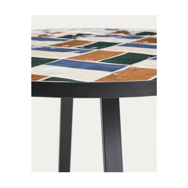Kulatý zahradní jídelní stůl s keramickou deskou ø 90 cm Tella – Kave Home-image-4