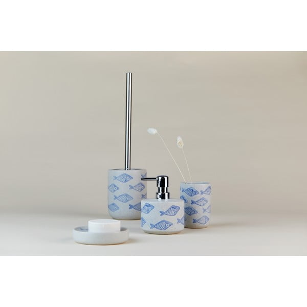 Bílo-modrá keramická mýdlenka Wenko Aquamarin-image-4