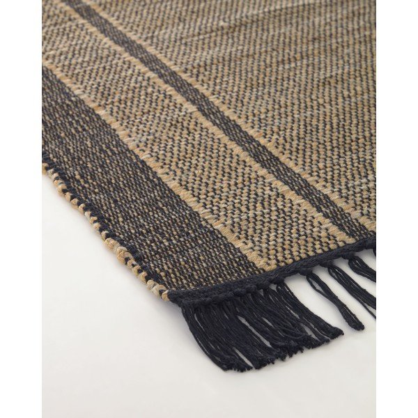 Oboustranný koberec z mořské řasy v černé a přírodní barvě 160x230 cm Brunilda – Kave Home-image-2
