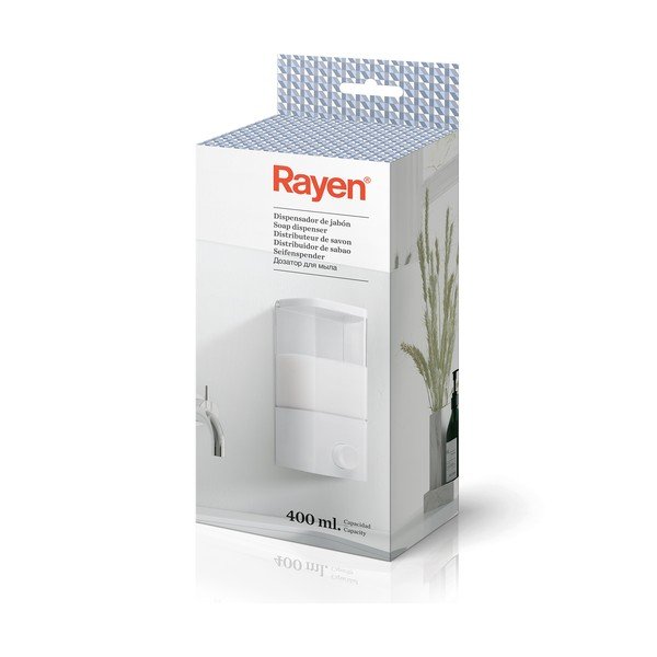 Bílý samodržící dávkovač mýdla 400 ml – Rayen-image-4