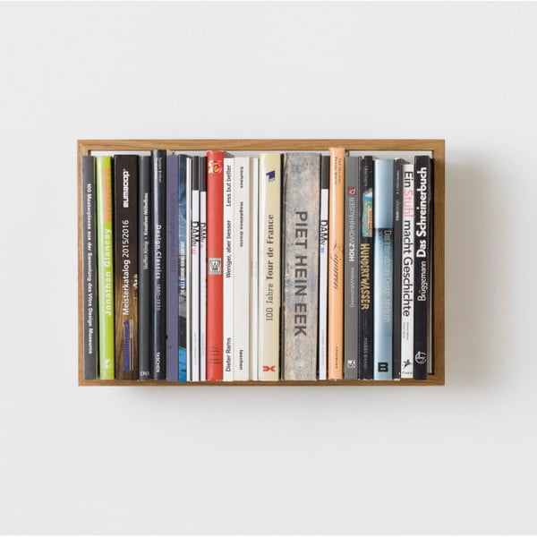 Knižní police z dubového dřeva das kleine b b8, výška 34 cm-image-2
