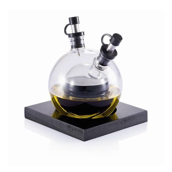 Nádoba na olej a ocet z ručně foukaného skla s podtáckem XD Design Orbit-image-1