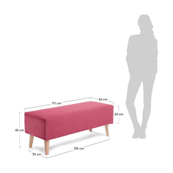 Vínově červená lavice Kave Home Lydia-image-4