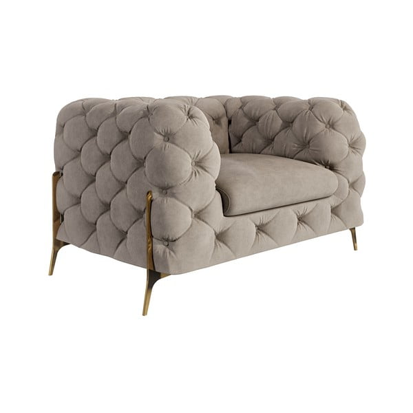 Šedobéžové sametové křeslo Chelsea Bis – Ropez